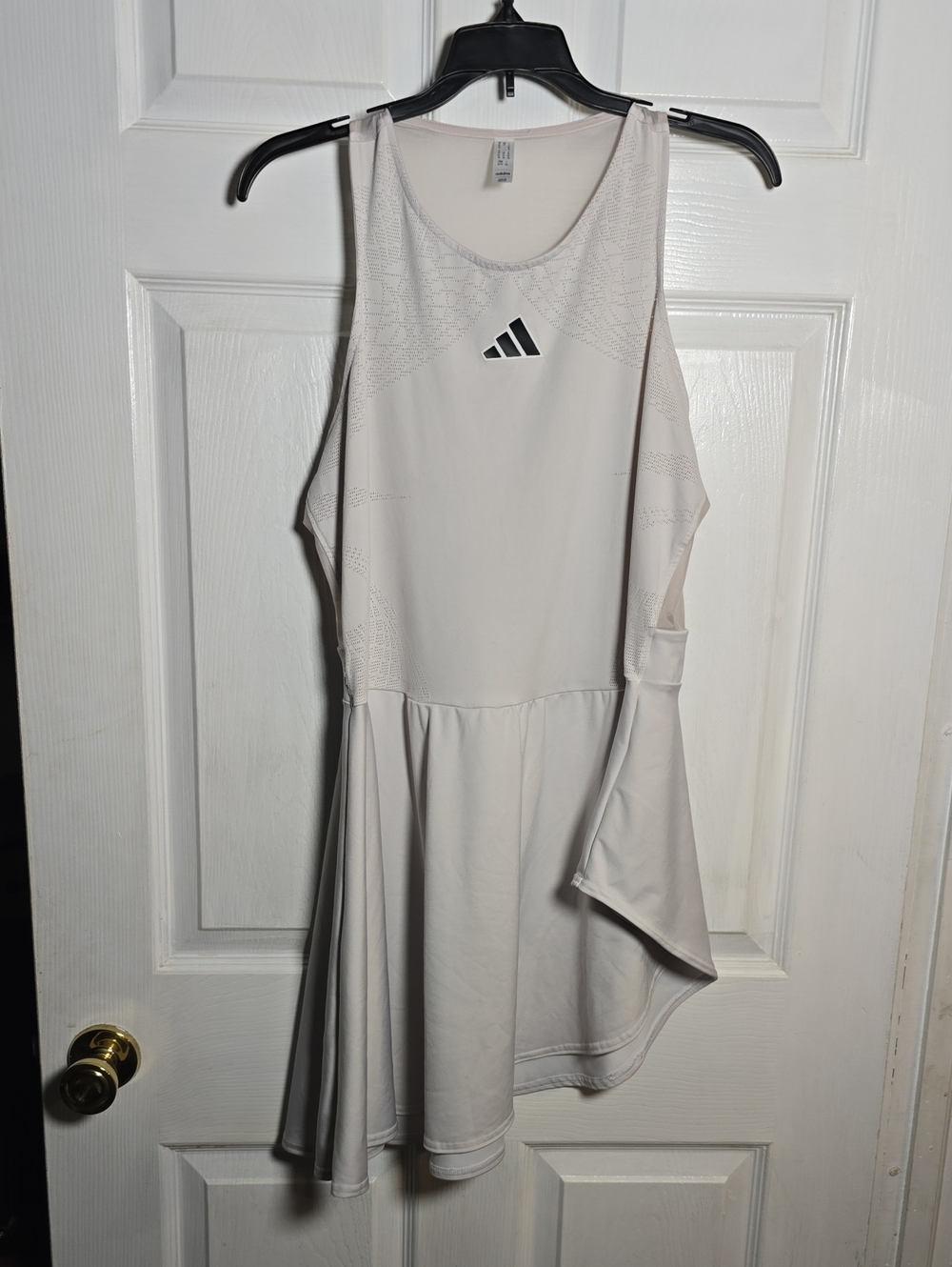 Adidas Women's XL White Sleeveless Athletic Tennis Mini Dress Mesh Back Logo